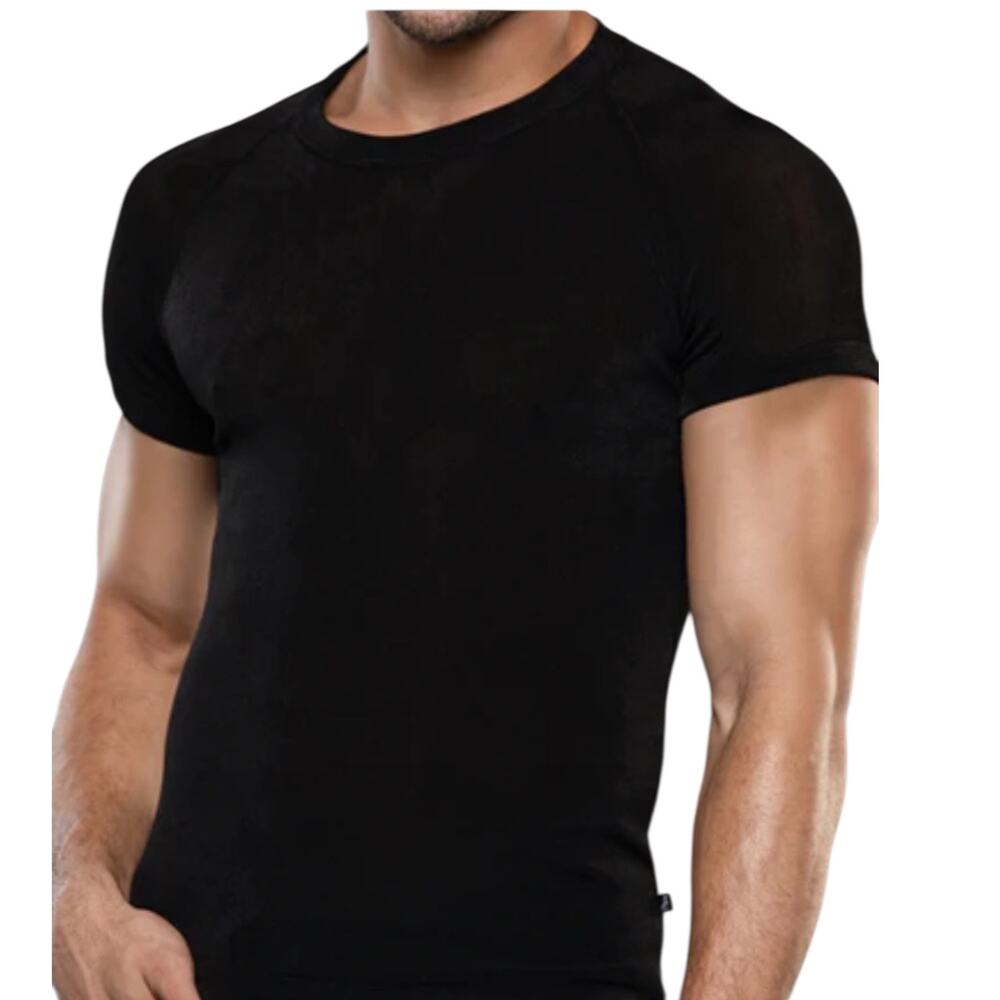 Andrew Christian Sensual Rib Ragland Tee XL Extra Large Black